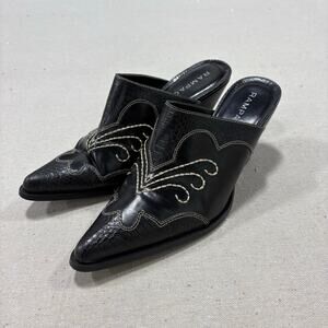 RAMPAGE BLACK WOMEN'S SIZE 9.5 RILLEY COWGIRL MULES SLIP-ON SHOES WESTERN